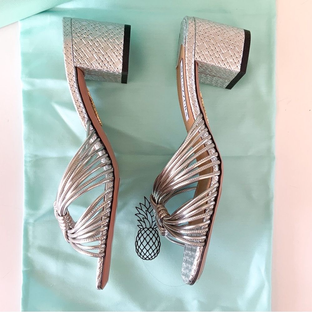 Aquazzura Silver Sandals - Picture 2 of 12